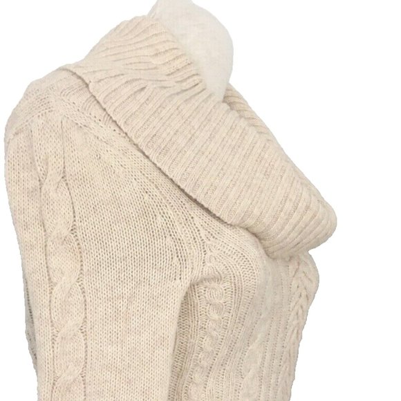 BCBG Maxazria Women's Cowl Neck Cable Knit Sweater Wool Blend L/S Cardig… - Picture 9 of 12